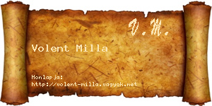 Volent Milla névjegykártya